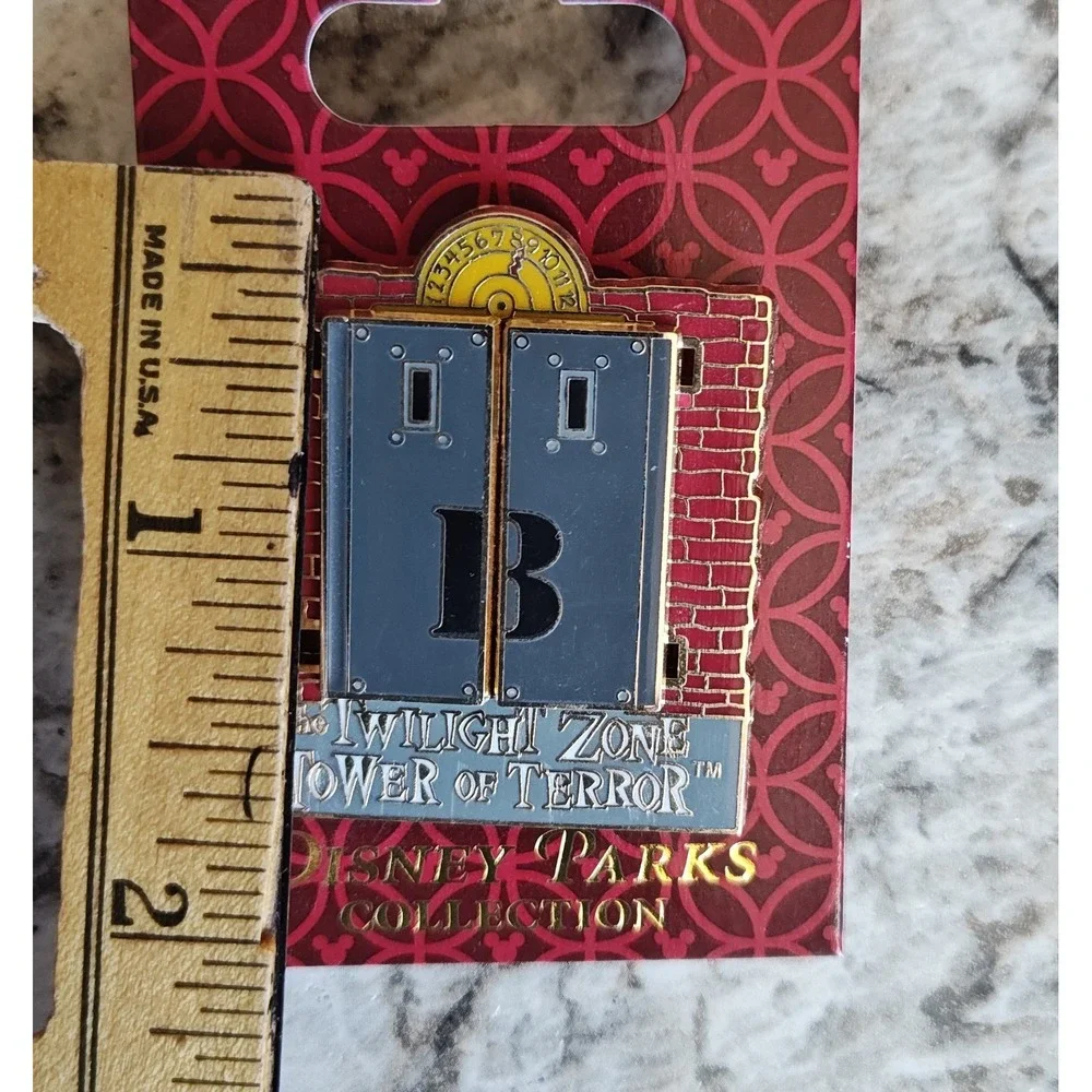 Disney Stitch Tower of Terror Slider Pin Trading Grey Red Bellhop Enamel